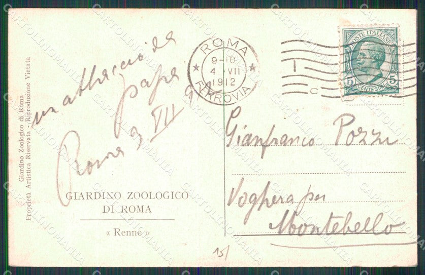 Roma Città Giardino Zoologico Renne cartolina MX2653 – retro