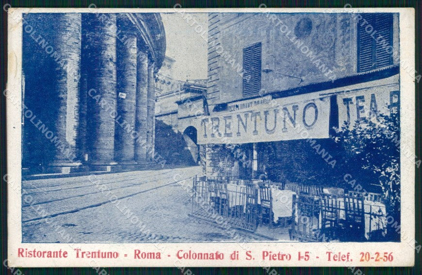 Roma Città Ristorante Trentuno Colonnato San Pietro PIEGHINE cartolina MX2668 – fronte