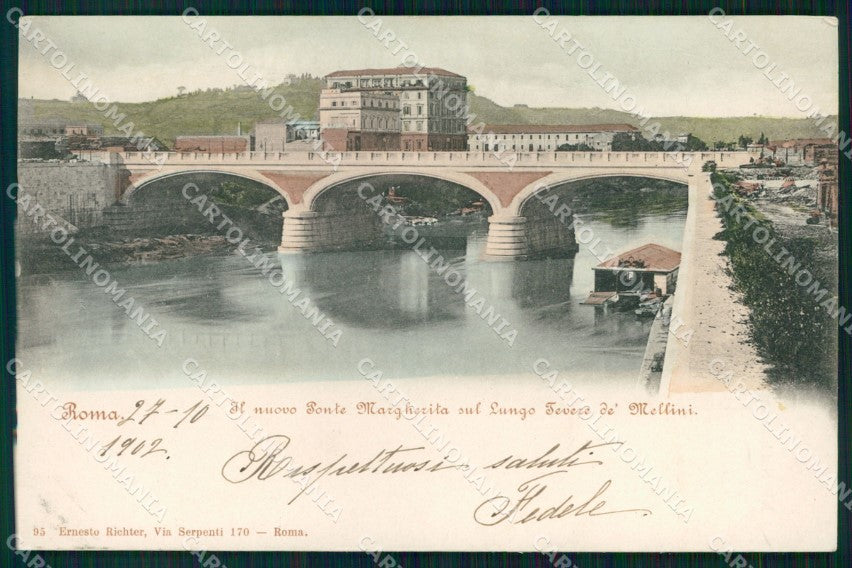 Roma Città Nuovo Ponte Margherita Lungo Tevere cartolina MX2686 – fronte