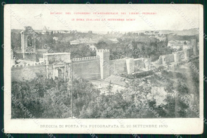 Roma Città Ricordo di Breccia di Porta Pia Commemorativa cartolina MX2693 – fronte