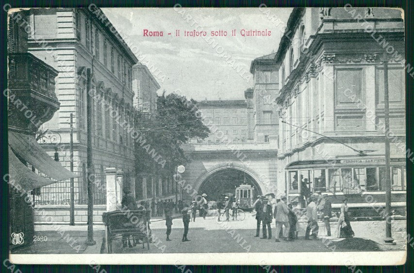 Roma Città Traforo sotto Quirinale Tram Alterocca 2590 cartolina MX2707 – fronte