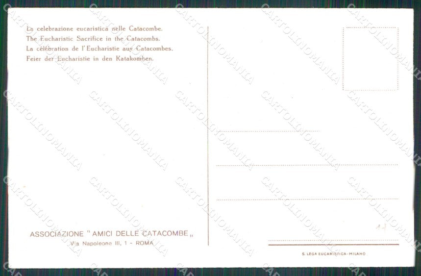 Roma Città Celebrazione Eucaristica nelle Catacombe cartolina MX2715 – retro