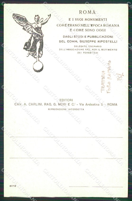 Roma Città Foro di Cesare Trattoria Foro Romano cartolina MX2748 – retro