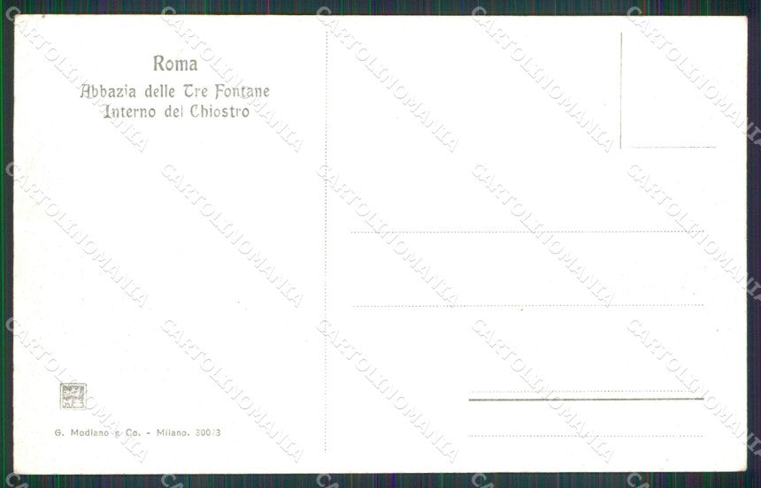 Roma Città Abbazia Tre Fontane Interno Chiostro Modiano 30023 cartolina MX2771 – retro