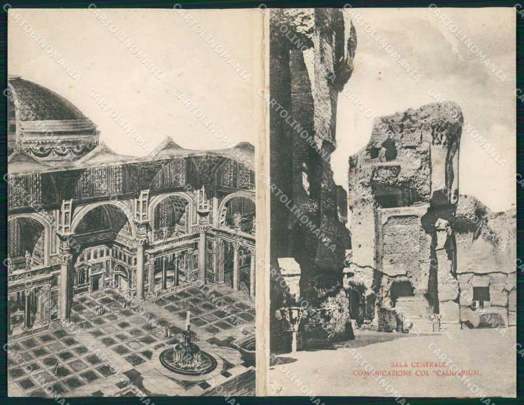 Roma Città Terme Caracalla Sala Centrale Doppia cartolina MX2781 – fronte