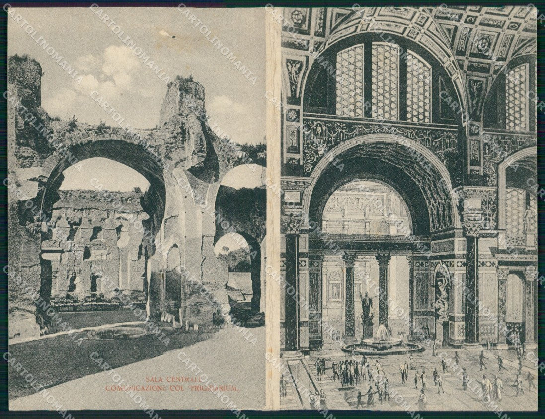 Roma Città Terme Caracalla Sala Centrale Doppia cartolina MX2782 – fronte