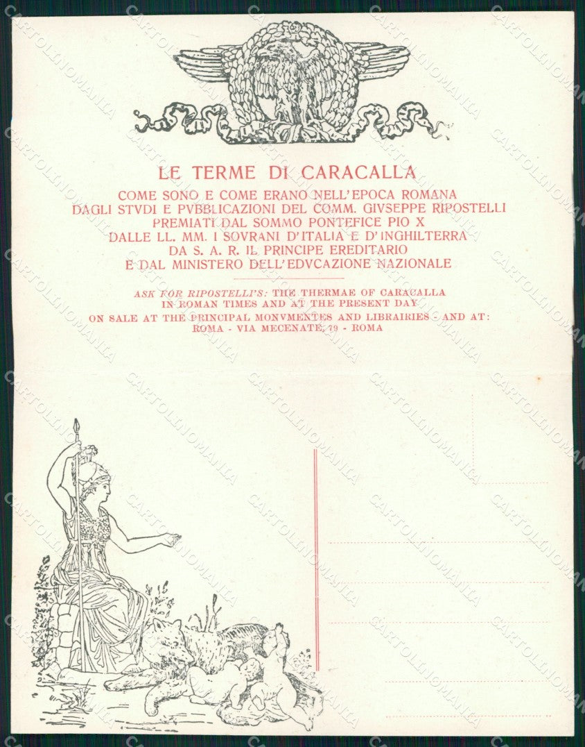 Roma Città Terme Caracalla Facciata sullo Stadio Doppia cartolina MX2784 – retro