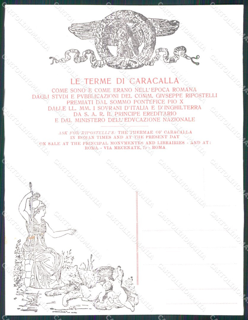 Roma Città Terme Caracalla Facciata Veduta Panoramica Doppia cartolina MX2785 – retro