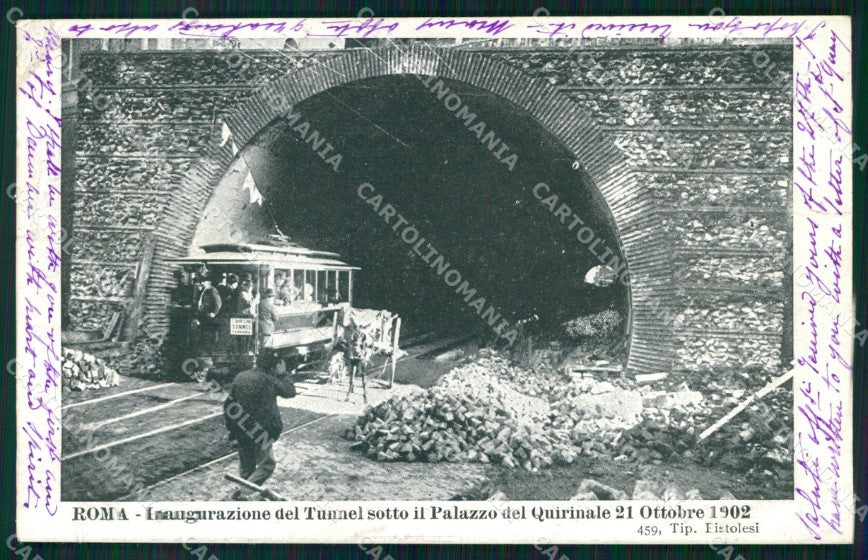 Roma Città Inaugurazione Tunnel Sotto Quirinale Tram cartolina MX2809 – fronte
