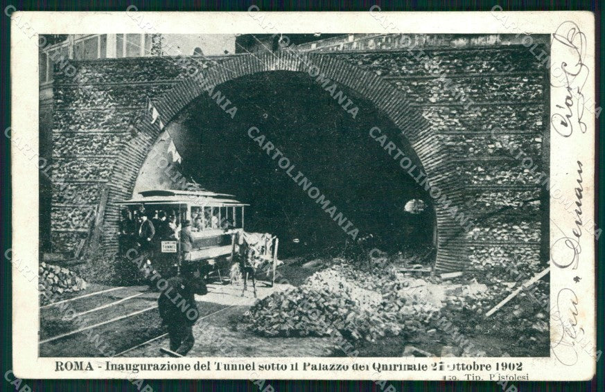 Roma Città Inaugurazione Tunnel Sotto Quirinale Tram cartolina MX2810 – fronte