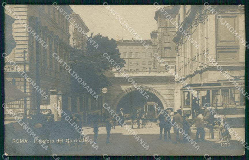 Roma Città Traforo sotto Quirinale Tram Alterocca 1272 Foto cartolina MX2818 – fronte