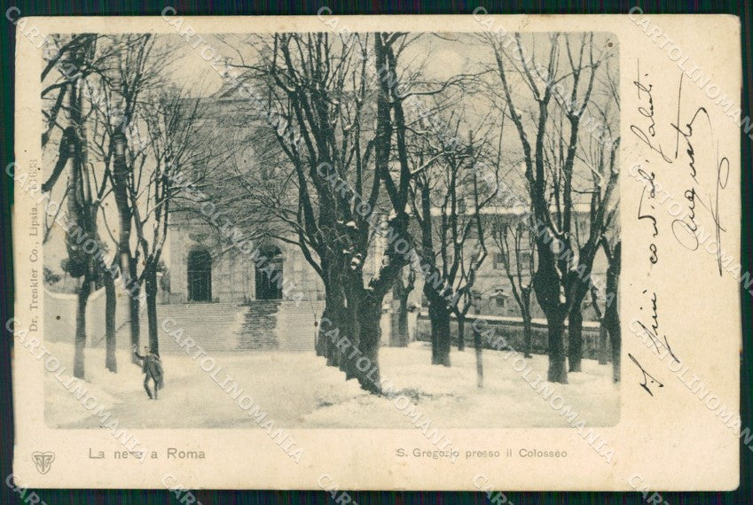 Roma Città San Gregorio Presso Colosseo Neve Trenkler 13633 cartolina MX2836 – fronte