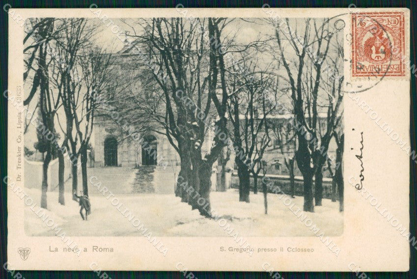 Roma Città San Gregorio Presso Colosseo Neve Trenkler 13633 cartolina MX2837 – fronte