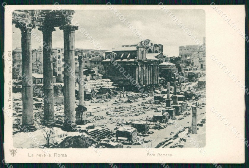 Roma Città Foro Romano Neve Trenkler 13634 cartolina MX2838 – fronte