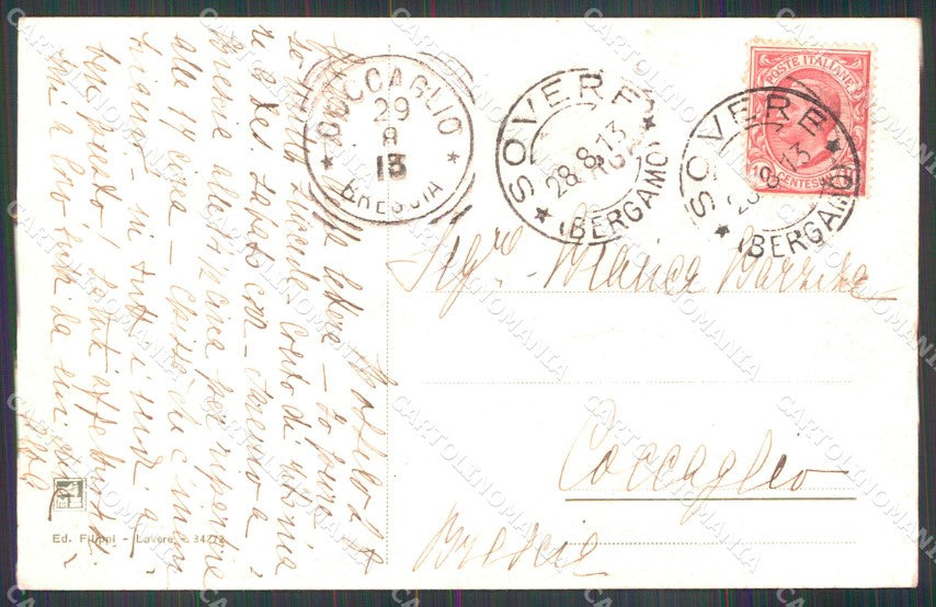 Bergamo Bossico Lago d'Iseo Prateria Villa Glori cartolina MX2855 – retro