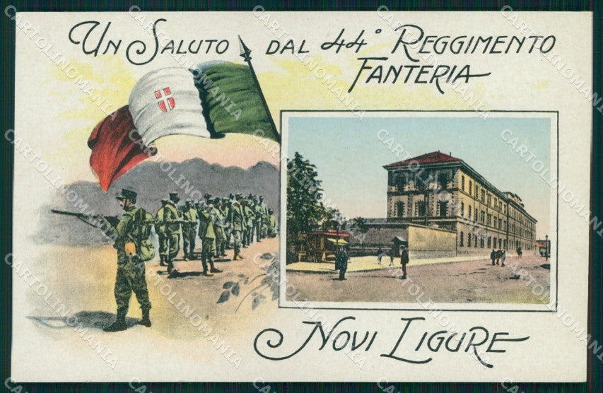 Alessandria Novi Ligure 44° Reggimento Fanteria Militari cartolina MX2859 – fronte