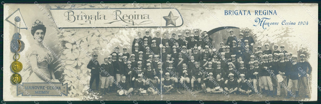 Livorno Cecina Manovre Brigata Regina Militari Doppia Foto cartolina MX2883 – fronte