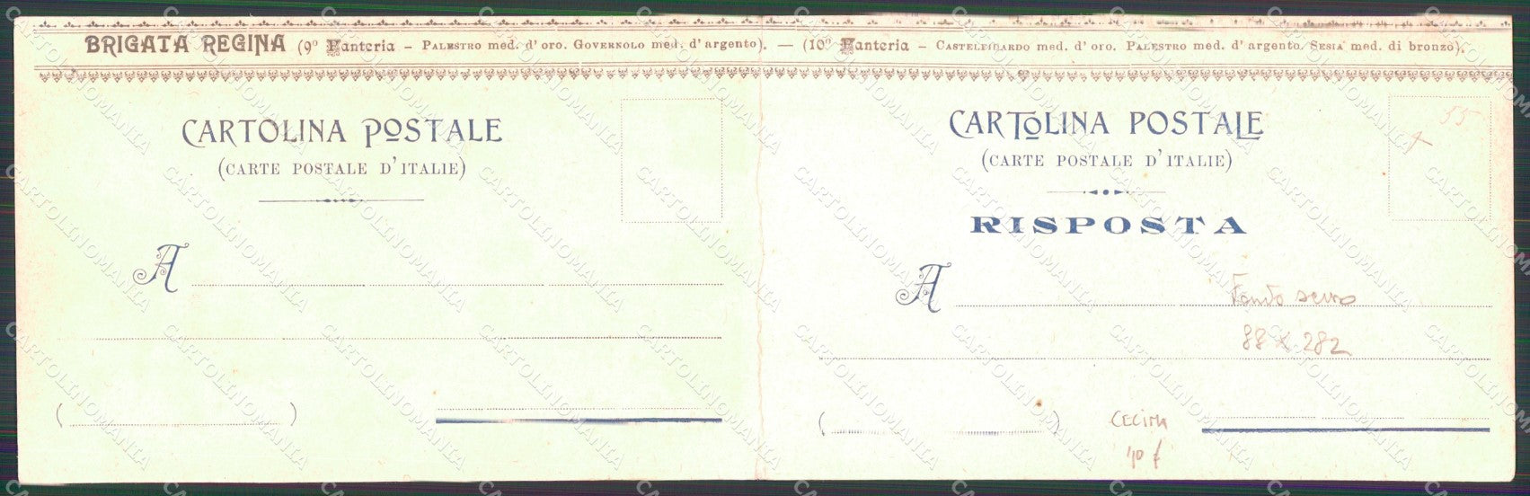 Livorno Cecina Manovre Brigata Regina Militari Doppia Foto cartolina MX2883 – retro