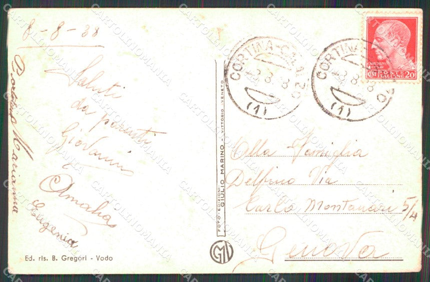 Belluno Vodo di Cadore Dolomiti Monte Antelao cartolina MX2924 – retro