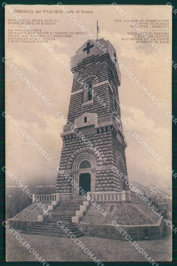Vicenza Valli del Pasubio Ossario Visto di Fronte cartolina MX2957 – fronte