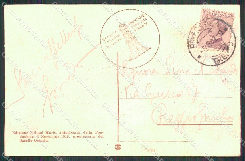 Vicenza Valli del Pasubio Ossario Visto di Fronte cartolina MX2957 – retro