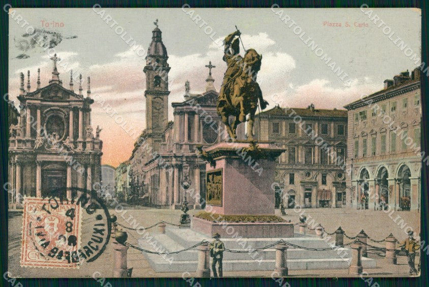 Torino Città Piazza San Carlo cartolina MX2974 – fronte
