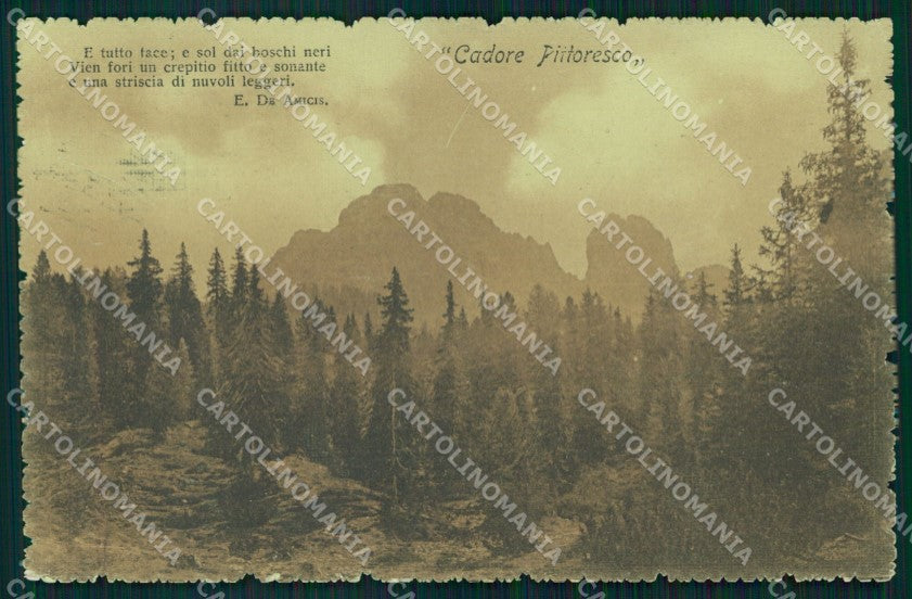 Belluno Cadore Pittoresco De Amicis cartolina MX2975 – fronte
