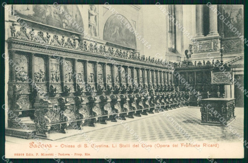 Padova Città Chiesa Santa Giustina Stalli del Coro cartolina MX2995 – fronte