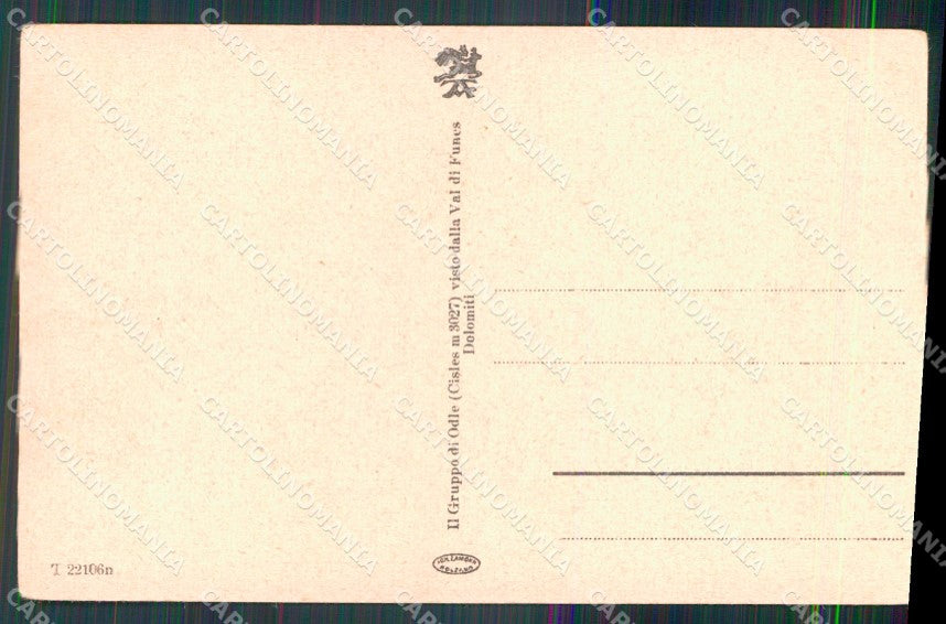 Bolzano Funes Gruppo Odle Dolomiti cartolina MX2998 – retro