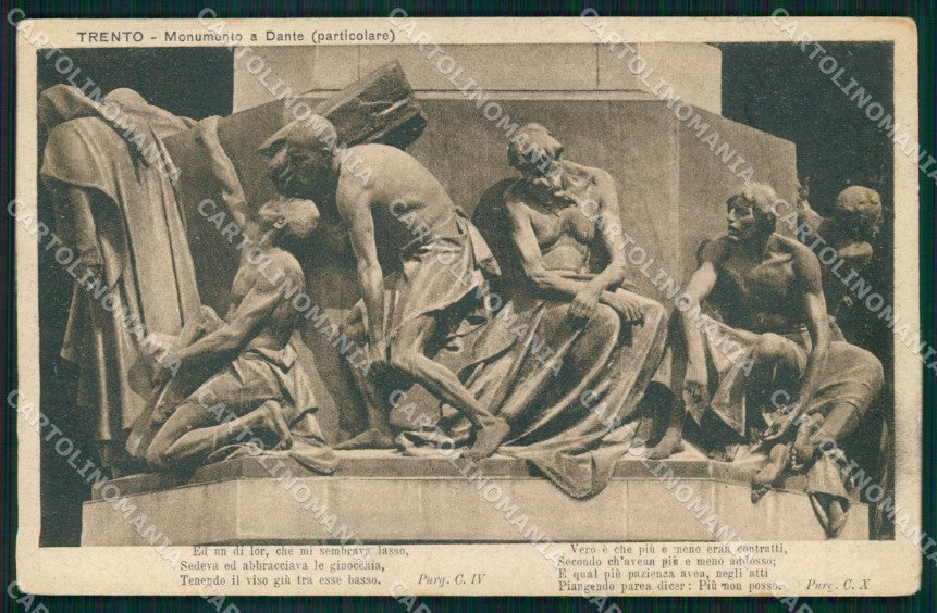 Trento Città Monumento a Dante Particolare Alterocca 50531 cartolina MX3015 – fronte