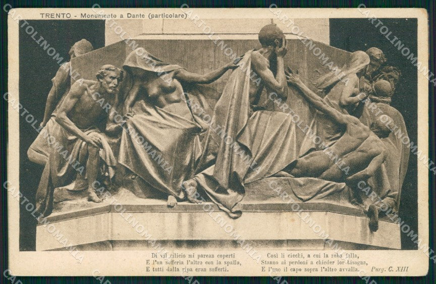 Trento Città Monumento a Dante Particolare Alterocca 50525 cartolina MX3016 – fronte
