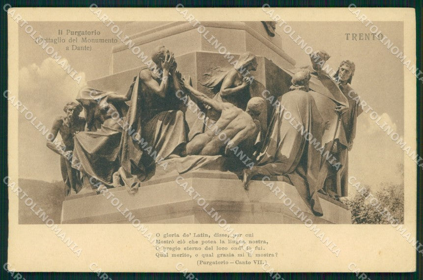 Trento Città Monumento a Dante Purgatorio Dettaglio cartolina MX3017 – fronte