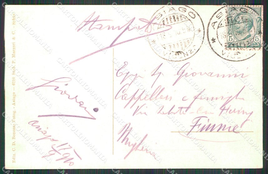 Vicenza Asiago Veduta dell'Altipiano Schio 6210 cartolina MX3021 – retro