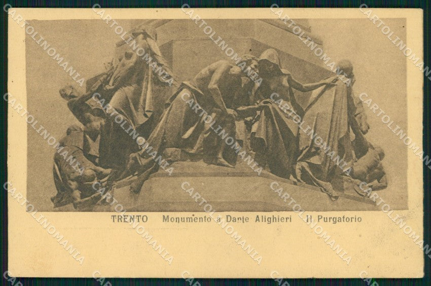 Trento Città Monumento Dante Alighieri Purgatorio cartolina MX3023 – fronte