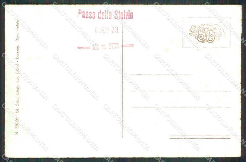 Bolzano Stelvio Albergo Verso Ortler Franzl 320 96 cartolina MX3028 – retro