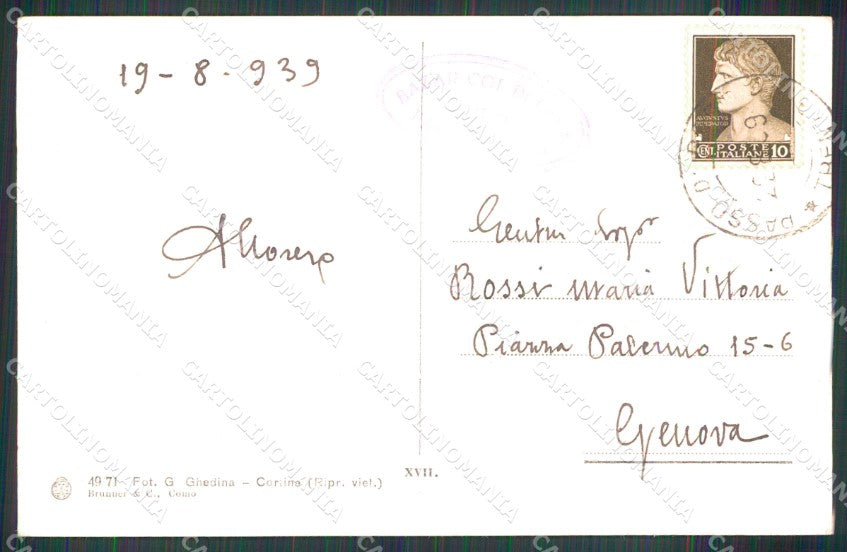 Bolzano Canazei Passo Pordoi Dolomiti Brunner 49 71 cartolina MX3030 – retro