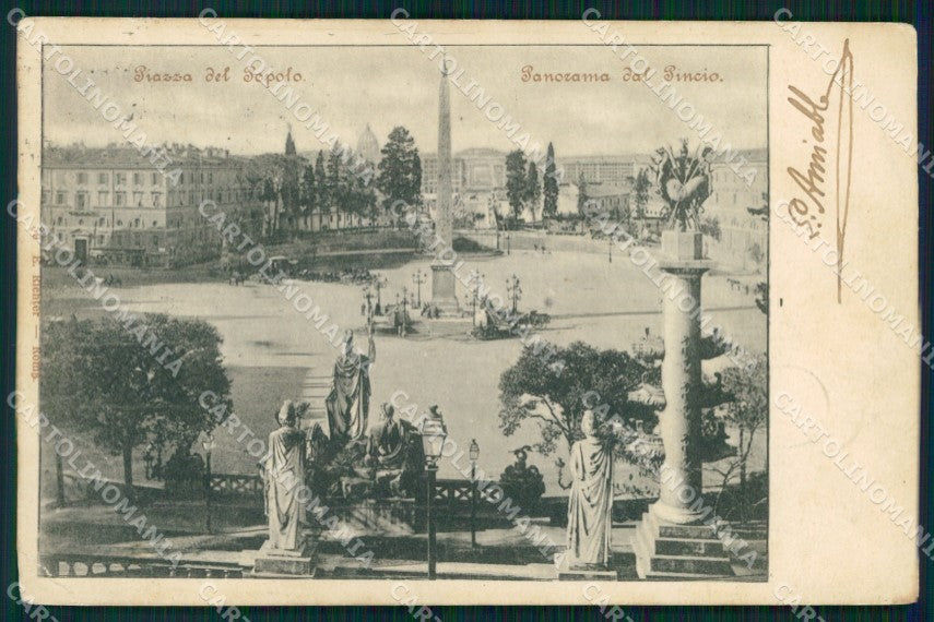 Roma Città Veduta dal Pincio Piazza del Popolo PIEGHINA cartolina MX3032 – fronte