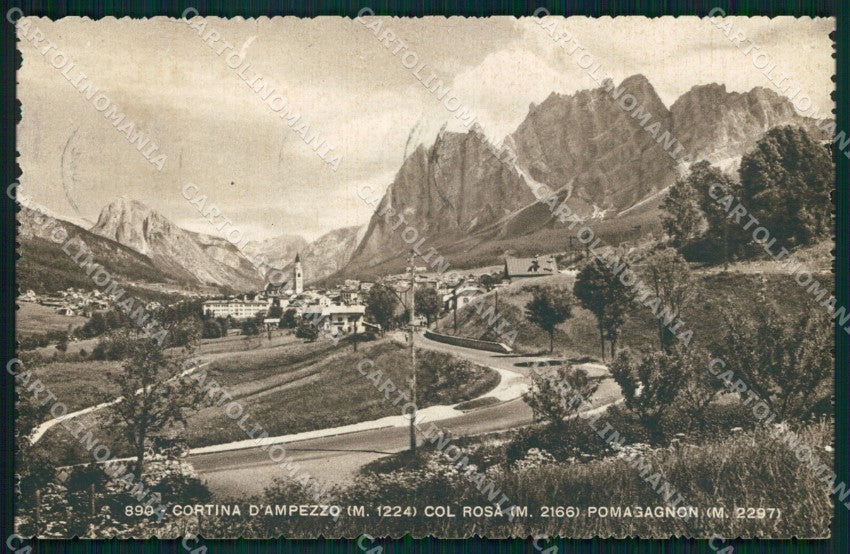 Belluno Cortina d'Ampezzo Col Rosà Pomagagnon Zardini 890 cartolina MX3038 – fronte