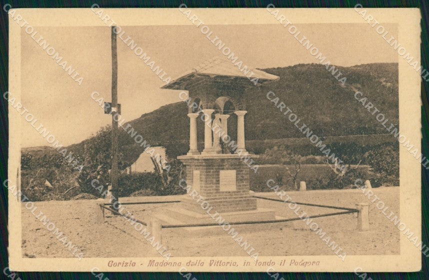 Gorizia Città Madonna della Vittoria Sfondo Podgora cartolina MX3072 – fronte