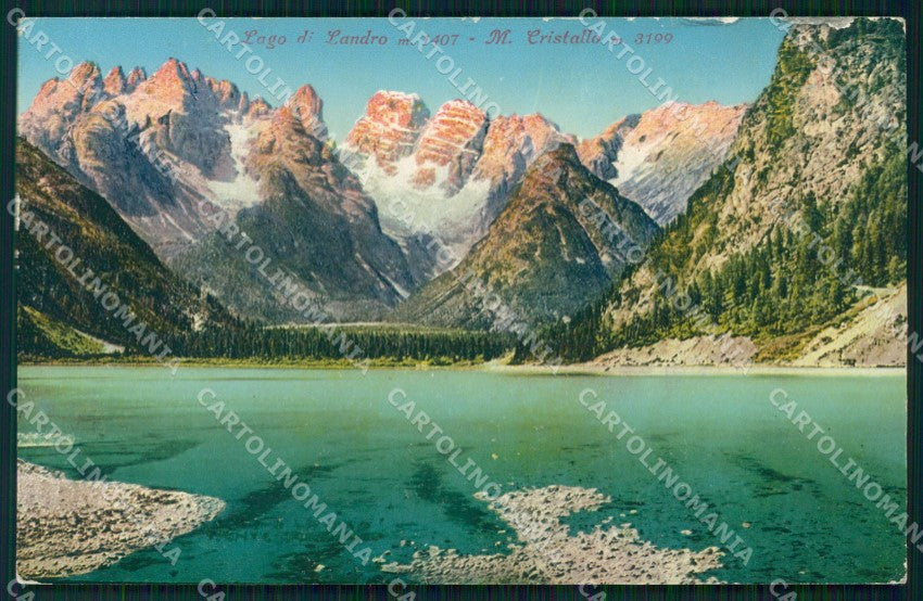 Bolzano Landro Lago con Monte Cristallo Brunner 33 cartolina MX3102 – fronte