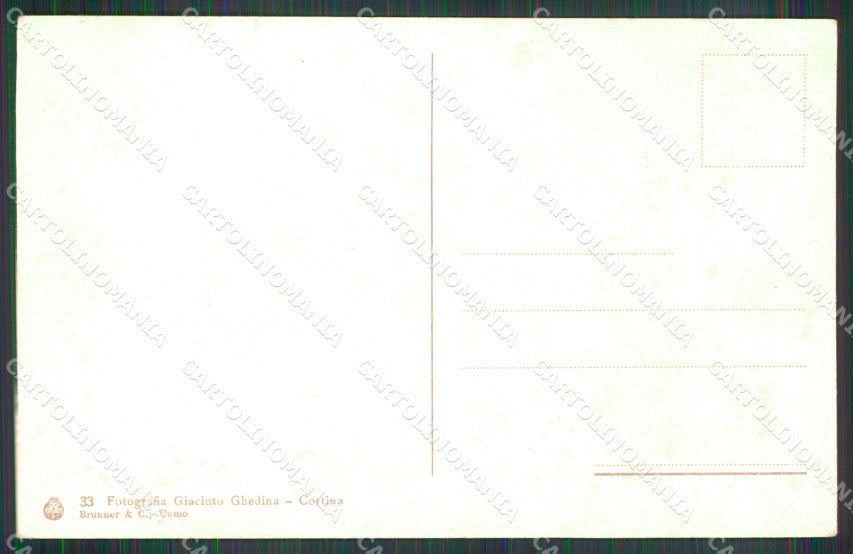 Bolzano Landro Lago con Monte Cristallo Brunner 33 cartolina MX3102 – retro