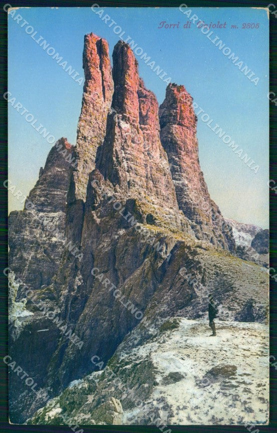 Trento Pozza di Fassa Torri di Vajolet Brunner 58 cartolina MX3112 – fronte