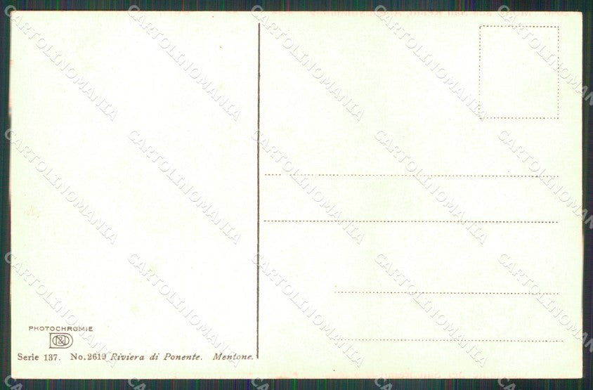 Francia Mentone Riviera di Ponente cartolina MX3162 – retro