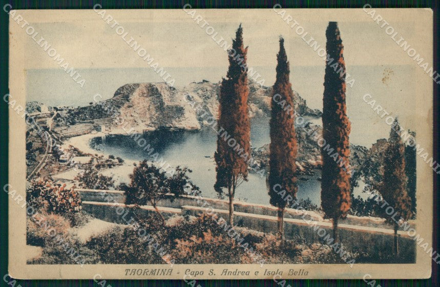 Messina Taormina Capo Sant'Andrea Isola Bella MACCHIA cartolina MX3171 – fronte