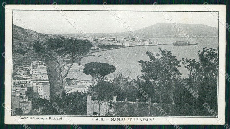 Napoli Città Veduta Generale Vesuvio mini cartolina MX3174 – fronte