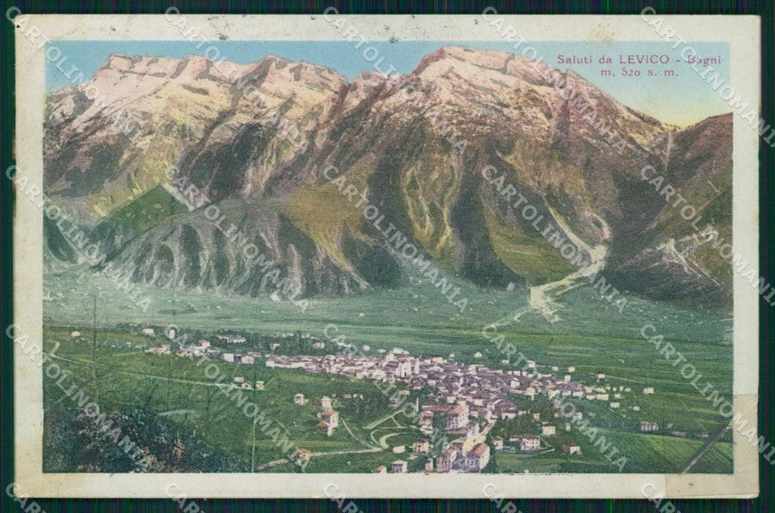 Trento Levico Saluti da Veduta Generale RIPARATA cartolina MX3182 – fronte