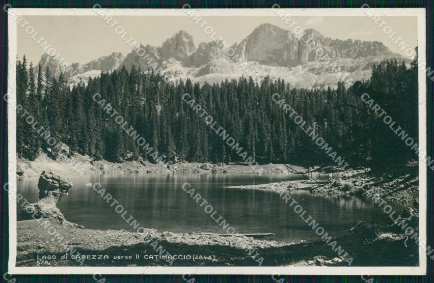 Bolzano Nova Levante Lago di Carezza Verso Catinaccio Foto cartolina MX3188 – fronte