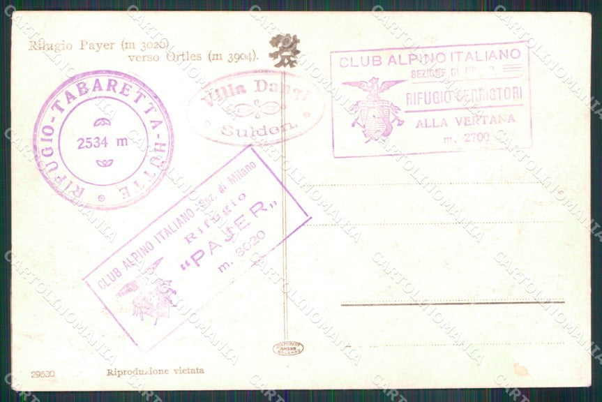 Bolzano Solda Rifugio Payer Foto cartolina MX3255 – retro
