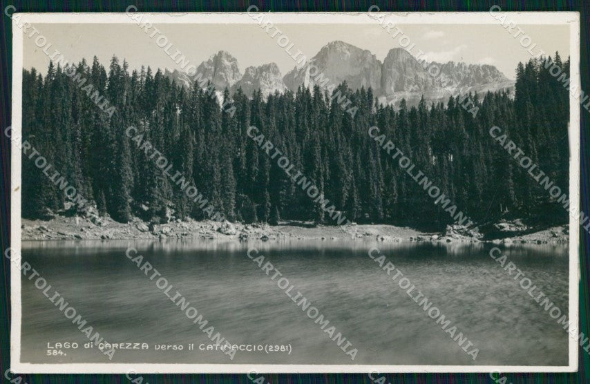 Bolzano Nova Levante Lago di Carezza Verso Catinaccio Foto cartolina MX3266 – fronte