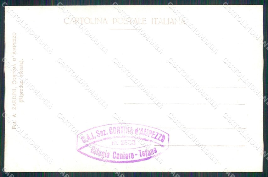 Belluno Cortina d'Ampezzo Forcella Fontana Negra Zardini Foto cartolina MX3343 – retro